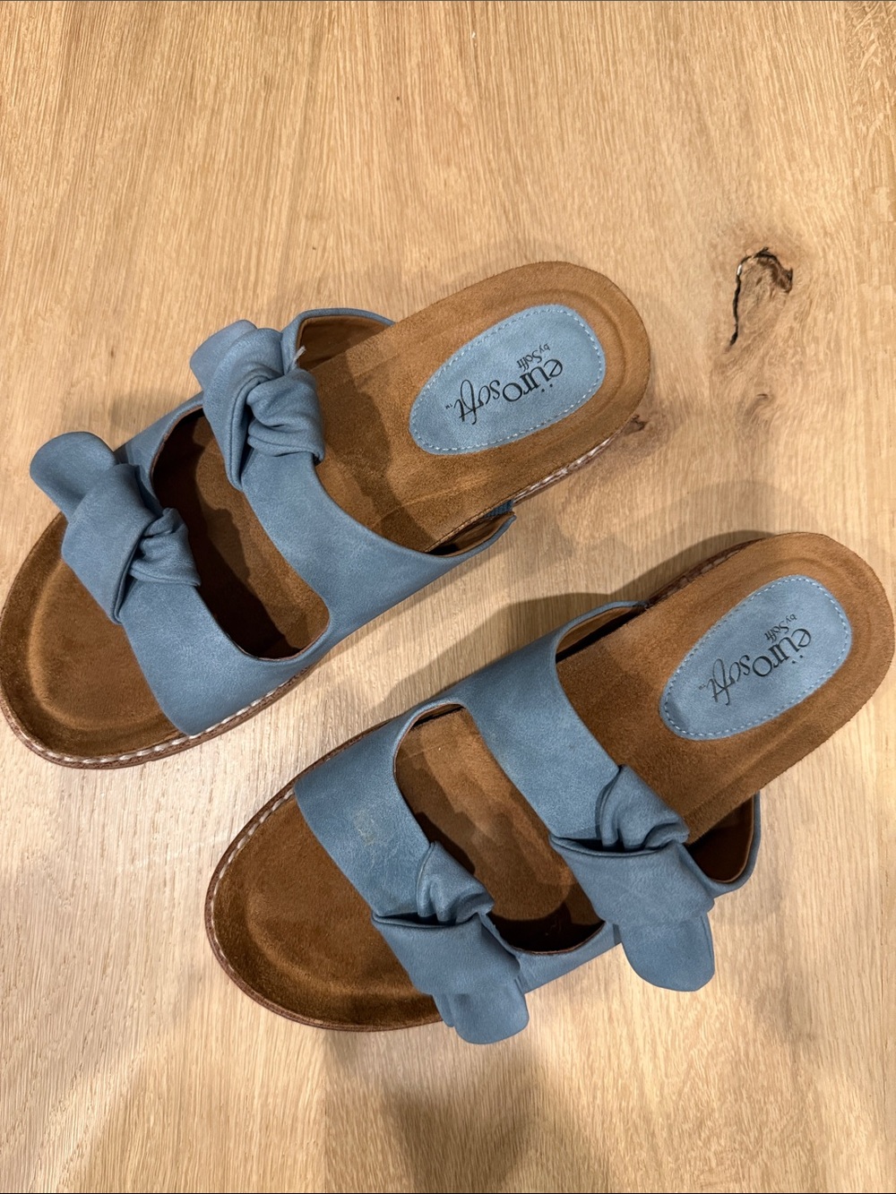 Eurosoft Blue Knot Slide Mules for Women